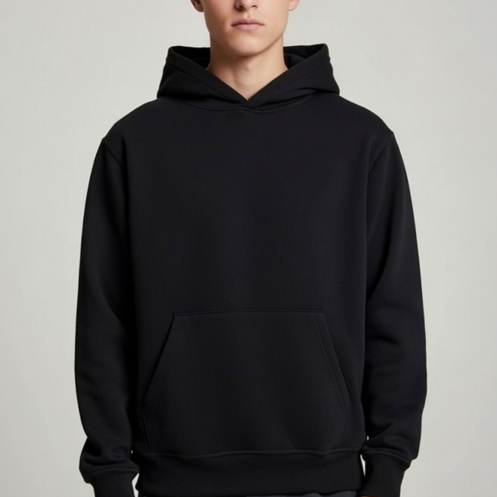 Sweatshirt Classic Minimalist Athletic Pull Over Hoodie Kids Black Size 13Youth